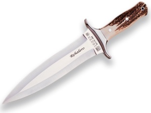 Cutit Vanatoare Joker Rehalero, maner corn cerb, lama dubla full tang 23.5cm CC10 - Img 1