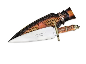 Cutit Vanatoare Muela COVARSI-C.TH,maner lemn plop, lama 23.5 cm - Img 2