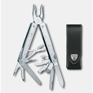 Multifunctional Victorinox Swiss Tool X, 115 mm, teaca piele, argintiu 3.0338.LB1 Blister