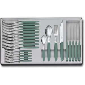 Set cutite Victorinox Swiss Modern Table Set Tomato Knife, 24 piese, Sage 6.9096.11W43.24