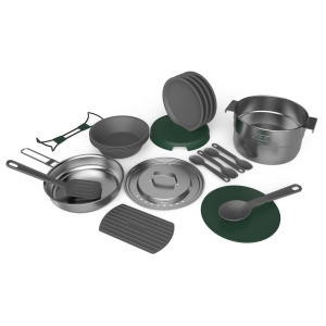 Set vase pentru camping Stanley The Full Kitchen Base Camp Cook Set 3.5L, Stainless Steel 10-02479-025 - Img 2