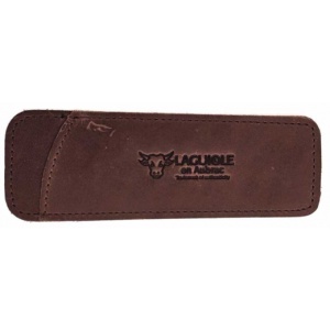Teaca Laguiole en Aubrac pentru bricege, piele maro, 13X4.5cm PC12TAN