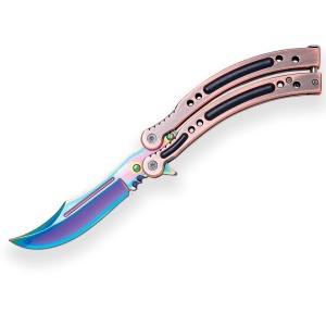 Briceag fluture Joker Counter Strike GO, maner aluminiu, lama 10 cm JKR0540