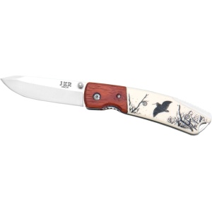 Briceag Joker maner plastic&lemn rosu, lama 7.5cm JKR0367