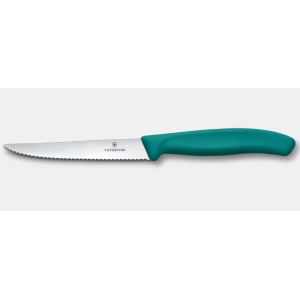 Cutit pentru friptura Victorinox Swiss Classic Steak&Pizza Knife, lama 11cm, Green 6.7234.C1