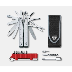 Multifunctional Victorinox Swiss Tool X cu clinchet, 115 mm, teaca nylon, argintiu 3.0339.NB1 Blister