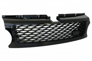 Ansamblu Grila Centrala si Grile Laterale compatibil cu Land Range Rover Sport L320 Facelift 2009-2013 Autobiography Look Negru Lucios - Img 3