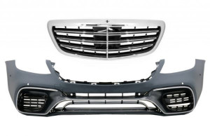 Bara Fata cu Grila Centrala Crom compatibil cu Mercedes S-Class W222 Facelift 2017-> S63 Design