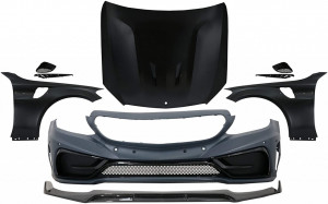 Bara fata cu Prelungire si Capota & Aripi Laterale compatibila cu Mercedes C-Class W205 2014-2019 GT Design