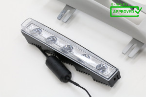 Carcasa faruri cu Lumini de zi dedicate LED DRL compatibil cu Mercedes G-Class W463 2002-2018 G65 Design Crom - Img 3