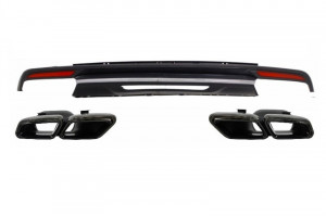 Difuzor Bara Spate compatibil cu Mercedes Clasa S W222 Sport Line 2013-2017 cu Ornamente Sistem Evacuare Tobe Negre