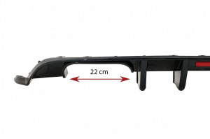 Difuzor Bara Spate compatibil cu VW Golf 7.5 VII Facelift 2017-2019 R Look Negru Lucios cu Reflector Led Rosu - Img 5
