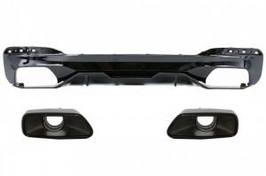 Difuzor Bara Spate cu Eleron Portbagaj compatibil cu BMW Seria 5 G30 2017-> 540 M Performance Look Negru Lucios - Img 4