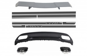 Difuzor Bara Spate cu Eleron Portbagaj si Set Stickere compatibil cu MERCEDES W176 A-Class 2012-> B-Design