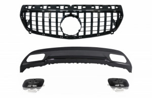 Difuzor Bara Spate cu Grila Centrala compatibil cu Mercedes W176 A-Class 2012-> Sport Design