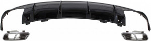 Difuzor Bara Spate cu Oranamente Evacuare compatibil cu MERCEDES W117 CLA 2013-2018 Facelift CLA45 Look
