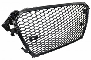 Difuzor Bara Spate cu Ornamente Evacuare compatibil cu Audi A4 B8 Facelift 2012-2015 si Grila Centrala RS4 Design Negru Lucios - Img 5