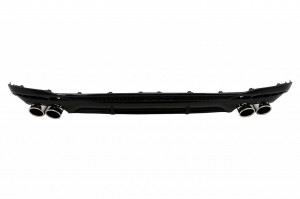 Difuzor Bara Spate cu Ornamente Evacuare compatibil cu Audi A4 B9 8W Facelift 2020-> doar S-line Negru - Img 2