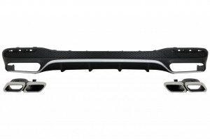 Difuzor Bara Spate cu Ornamente Evacuare compatibil cu Mercedes GLS X166 Facelift 2015-2019 GLS63 Design