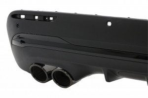 Difuzor Bara Spate cu Ornamente Evacuare Negru Lucios compatibil cu Mercedes GLA SUV H247 Sport Line 2020-> Aero 45S Design Night Package - Img 3