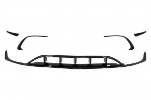 Difuzor Bara Spate cu Prelungiri Bara Fata si Eleron Portbagaj compatibil cu MERCEDES Benz A-Class W176 2015-2018 Black