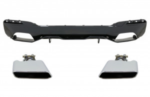 Difuzor Bara Spate cu Tobe Ornamente compatibil cu BMW Seria 5 G30 G31 2017-> M Performance Design