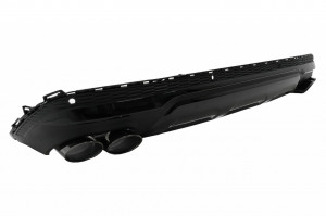 Difuzor Bara Spate Evacuare Dubla compatibil cu Audi Q7 SUV 4M Facelift 2020-> Negru - Img 3