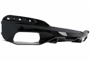 Difuzor Bara Spate Evacuare Dubla compatibil cu BMW 5 Series G30 G38 2016-2019 540 M Performance Design Carbon Look - Img 3