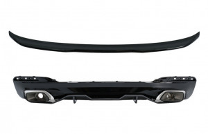 Difuzor Bara Spate Evacuare Dubla cu Eleron Portbagaj compatibil cu BMW 5 Series G30 2016-2019 540 M Performance Design Carbon Look