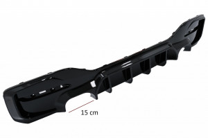 Difuzor Bara Spate Evacuare Dubla Negru Lucios compatibil cu BMW Seria 1 F20 F21 LCI 2015-2019 - Img 3