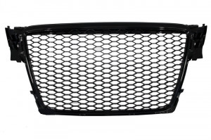 Difuzor Bara Spate si Ornamente Evacuare compatibil cu Audi A4 B8 Pre Facelift 2007-2011 cu Grila Centrala RS Desing Negru Lucios - Img 7