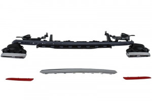 Difuzor Bara Spate si Ornamente Evacuare compatibil cu Mercedes Clasa S W222 Sport Line 2013-2017 S65 Design - Img 7