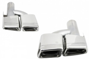 Difuzor cu Evacuare Dubla si Ornamente toba compatibil cu Mercedes CLS Sedan W218 2012-2017 pentru bara Standard - Img 3