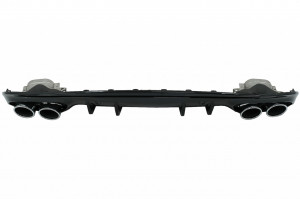Difuzor cu ornamente evacuare compatibil cu Mercedes C-Class W205 S205 2014-2020 C43 Design pentru bara Sport Line - Img 2