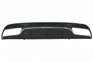 Difuzor cu ornamente evacuare si Eleron Portbagaj compatibil cu Mercedes C-Class W205 2014-2020 pentru bara AMG Sport Line - Img 7