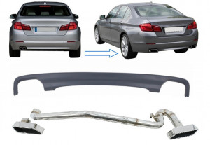 Difuzor de aer compatibil cu BMW Seria 5 F10 2011-2017 cu Sistem Evacuare M550i Design - Img 2