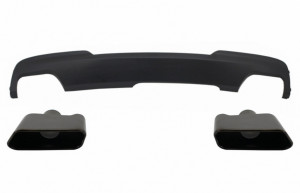 Difuzor de aer cu Evacuare Dubla si Ornamente compatibil cu BMW F10 F11 Seria 5 2011-2017 M-Technik 550i Design