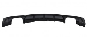 Difuzor Spate Evacuare Dubla Negru Lucios cu Ornamente Evacuare Negre M-Power compatibil cu BMW Seria 3 2011-> F30 F31 M Performance Sport Design - Img 2