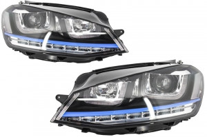 Faruri 3D LED compatibil cu VW Golf 7 VII (2012-2017) GTE Design Semnal Dinamic LED