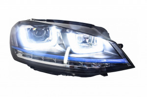Faruri 3D LED compatibil cu VW Golf 7 VII 2012-2017 GTE Design Semnal LED - Img 4
