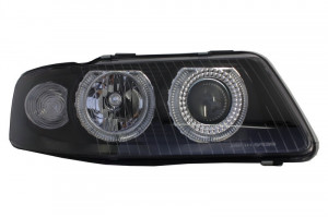 Faruri Angel Eyes compatibil cu Audi A3 8L 2000-2003 Negru - Img 3