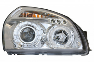 Faruri Angel Eyes compatibil cu Hyundai Tucson 2004-2010 Crom - Img 2