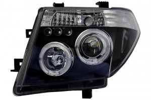 Faruri Angel Eyes compatibil cu Nissan Navara D40 2004-2009 Nissan Pathfinder R51 (2005-2008) Negru - Img 2