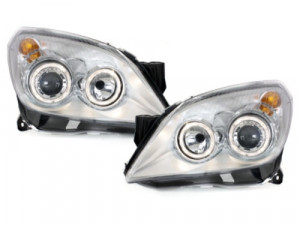 Faruri compatibil cu Opel Astra H 2004-2009 Angel Eyes Crom
