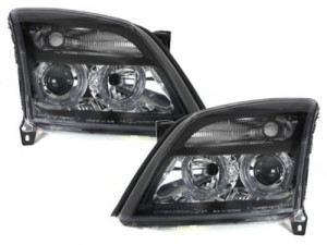 Faruri compatibil cu Opel Vectra C 2002-2005 Angel Eyes Negru - Img 3