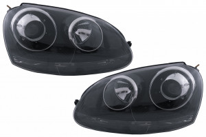 Faruri compatibil cu VW Golf 5 V 2003-2007 Jetta 2005-2010 GTI R32 Design Negru