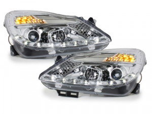 Faruri DAYLIGHT compatibil cu Opel Corsa D 2006-2011 LED DRL Crom