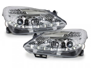 Faruri DAYLIGHT compatibil cu Opel Corsa D 2006-2011 LED DRL Crom - Img 2
