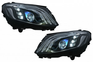 Faruri Full LED compatibil cu Mercedes C-Class W205 S205 2014-2020 LHD W222 Design