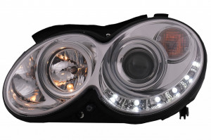 Faruri LED compatibil cu Mercedes CLK W209 C209 Coupe A209 Cabrio 2003-2010 Crom - Img 2